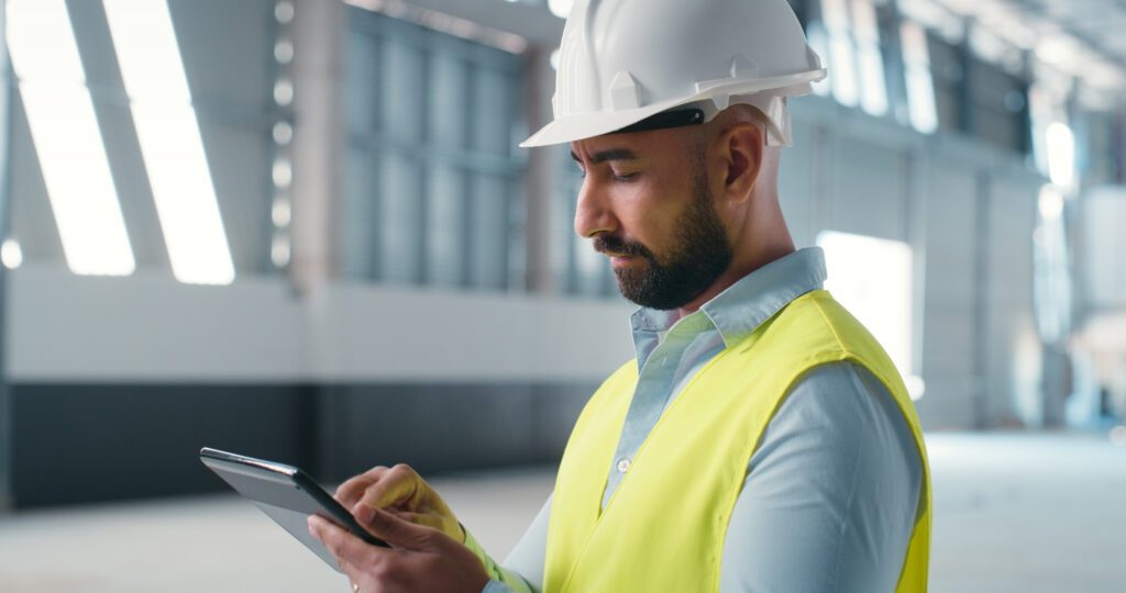 Construction worker applying for permit