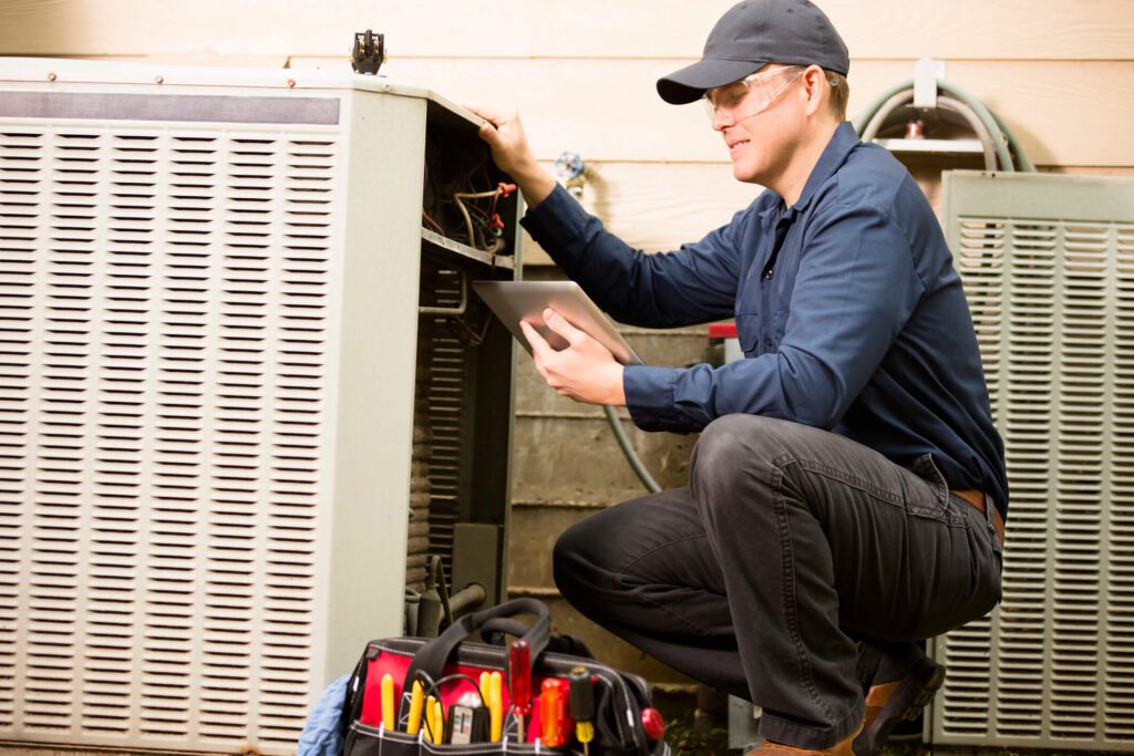 HVAC Repairman conducting a inspection